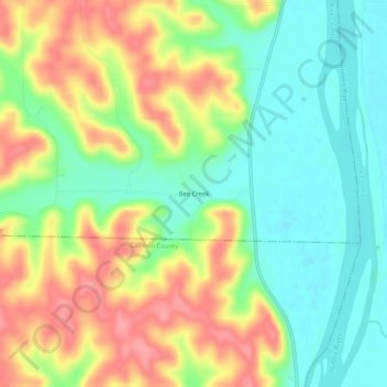 Bee Creek topographic map, elevation, terrain
