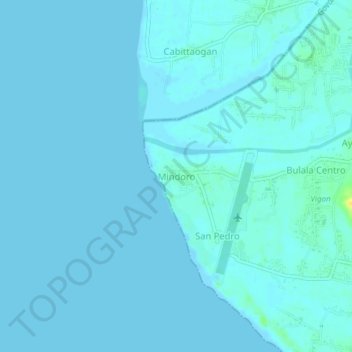 Mindoro topographic map, elevation, terrain