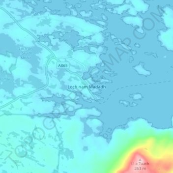 Lochmaddy topographic map, elevation, terrain