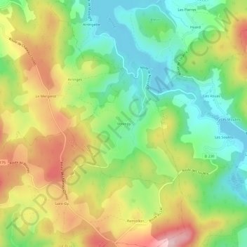 Vissingy topographic map, elevation, terrain