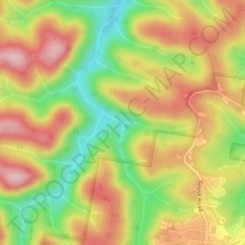 Turtle Falls topographic map, elevation, terrain