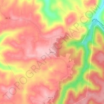Nettie topographic map, elevation, terrain