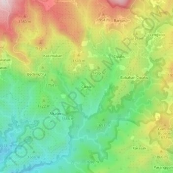 Cikole topographic map, elevation, terrain