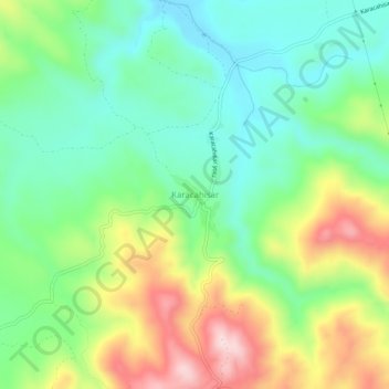 Karacahisar topographic map, elevation, terrain