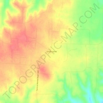 Sivells Bend topographic map, elevation, terrain