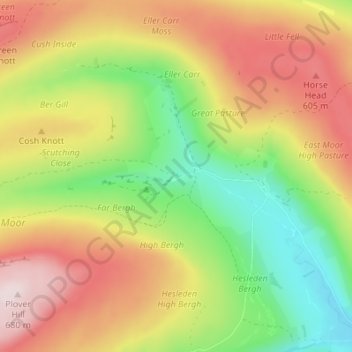 Foxup topographic map, elevation, terrain