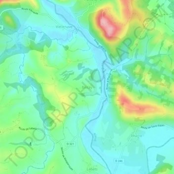 Biscay topographic map, elevation, terrain