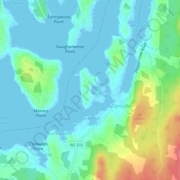 The Head topographic map, elevation, terrain