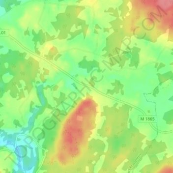 Snälleröd topographic map, elevation, terrain