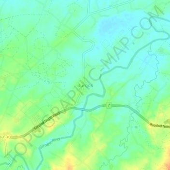 Burgos topographic map, elevation, terrain