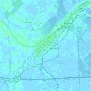 Migliarino topographic map, elevation, terrain