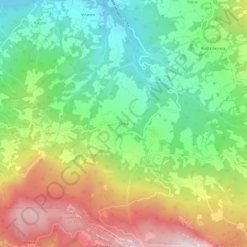 Tosca topographic map, elevation, terrain