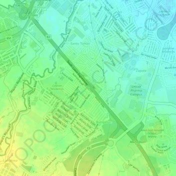 Town and Country Southville topographic map, elevation, terrain