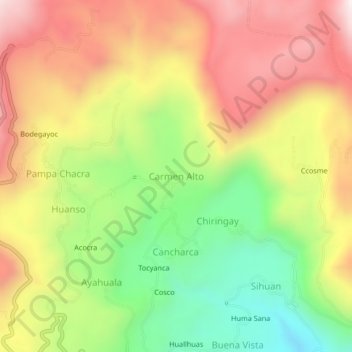 Carmen Alto topographic map, elevation, terrain