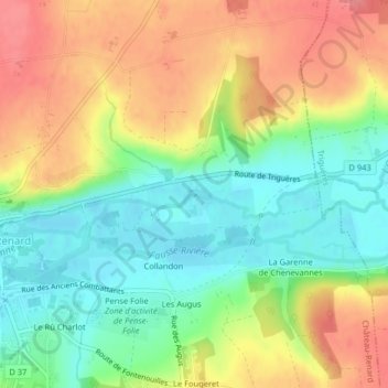 Le Vivier topographic map, elevation, terrain