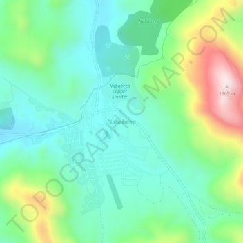 Nababeep topographic map, elevation, terrain