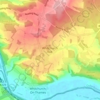 Whitchurch Hill topographic map, elevation, terrain