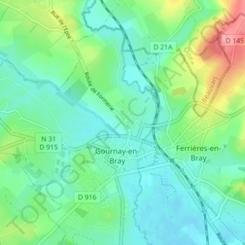 Saint-Clair topographic map, elevation, terrain