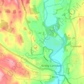 Kearstwick topographic map, elevation, terrain