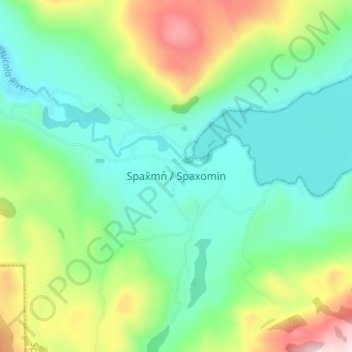 Spaxomin topographic map, elevation, terrain