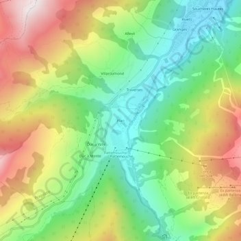 Plan topographic map, elevation, terrain