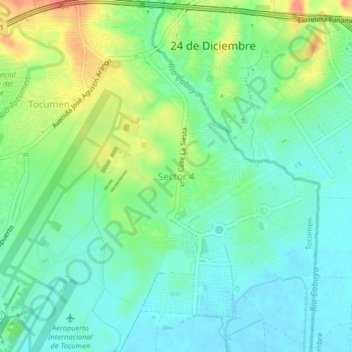 Sector 4 topographic map, elevation, terrain