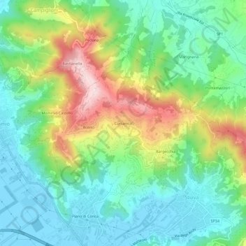 Corsanico topographic map, elevation, terrain
