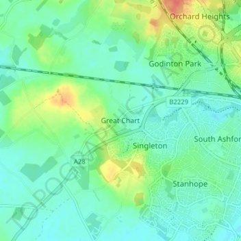Great Chart topographic map, elevation, terrain