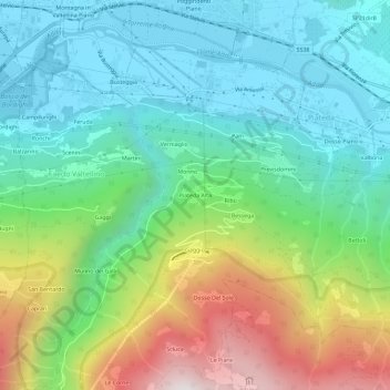 Piateda Alta topographic map, elevation, terrain