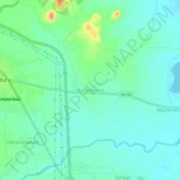 Malleshvara topographic map, elevation, terrain