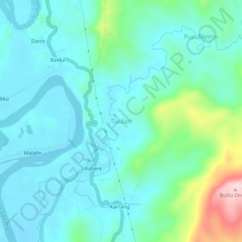 Taulan topographic map, elevation, terrain