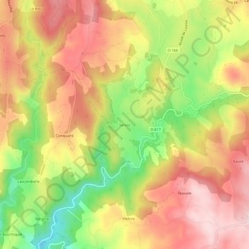 Series topographic map, elevation, terrain