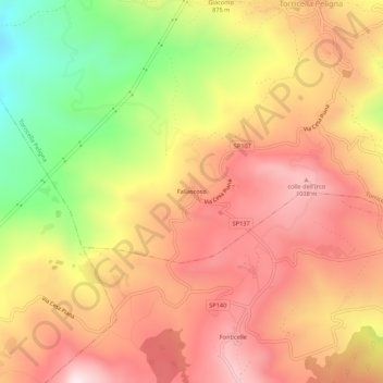 Fallascoso topographic map, elevation, terrain