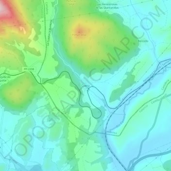 Cuena topographic map, elevation, terrain