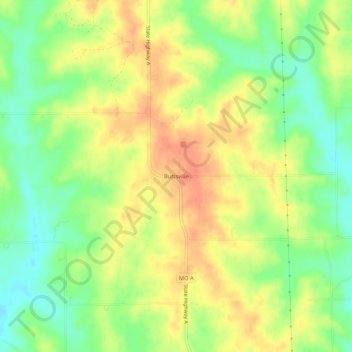Buttsville topographic map, elevation, terrain
