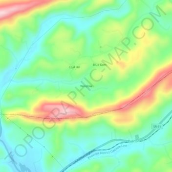 Winslow topographic map, elevation, terrain