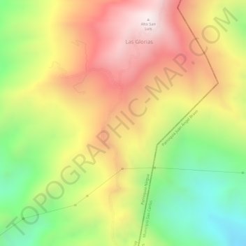 San Luis topographic map, elevation, terrain