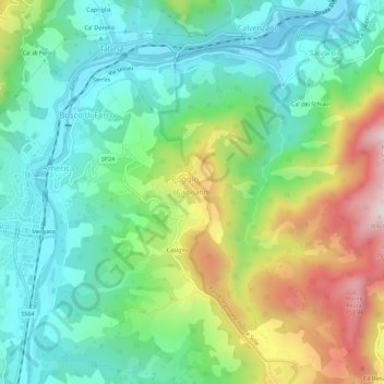 Carviano topographic map, elevation, terrain