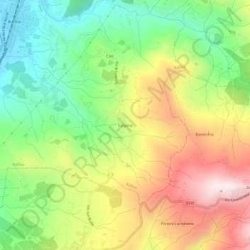 Falgano topographic map, elevation, terrain