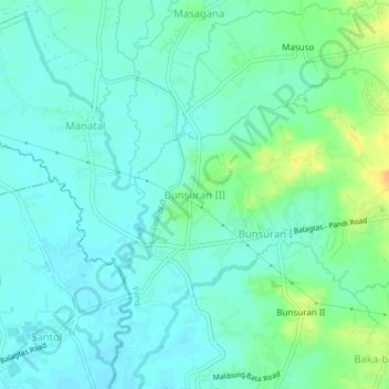 Bunsuran Ⅲ topographic map, elevation, terrain