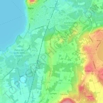 Barza topographic map, elevation, terrain