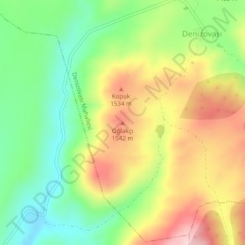 Oğlakçı topographic map, elevation, terrain