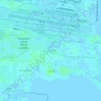 Cemandi topographic map, elevation, terrain