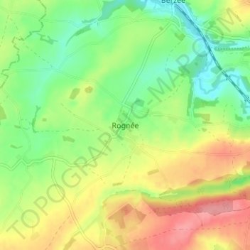Rognée topographic map, elevation, terrain