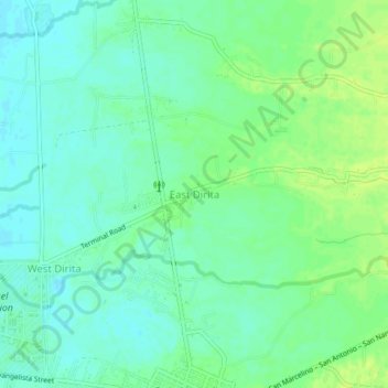 East Dirita topographic map, elevation, terrain