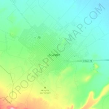 Múzquiz topographic map, elevation, terrain