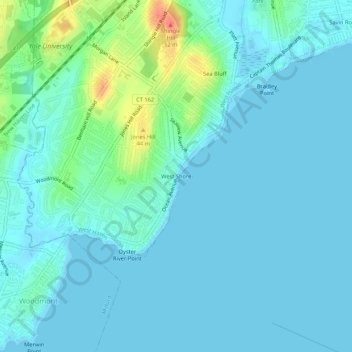 West Shore topographic map, elevation, terrain
