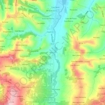 Roncole topographic map, elevation, terrain