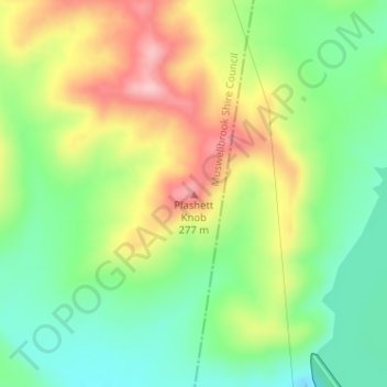 Plashett Knob topographic map, elevation, terrain