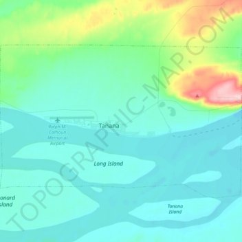 Tanana topographic map, elevation, terrain